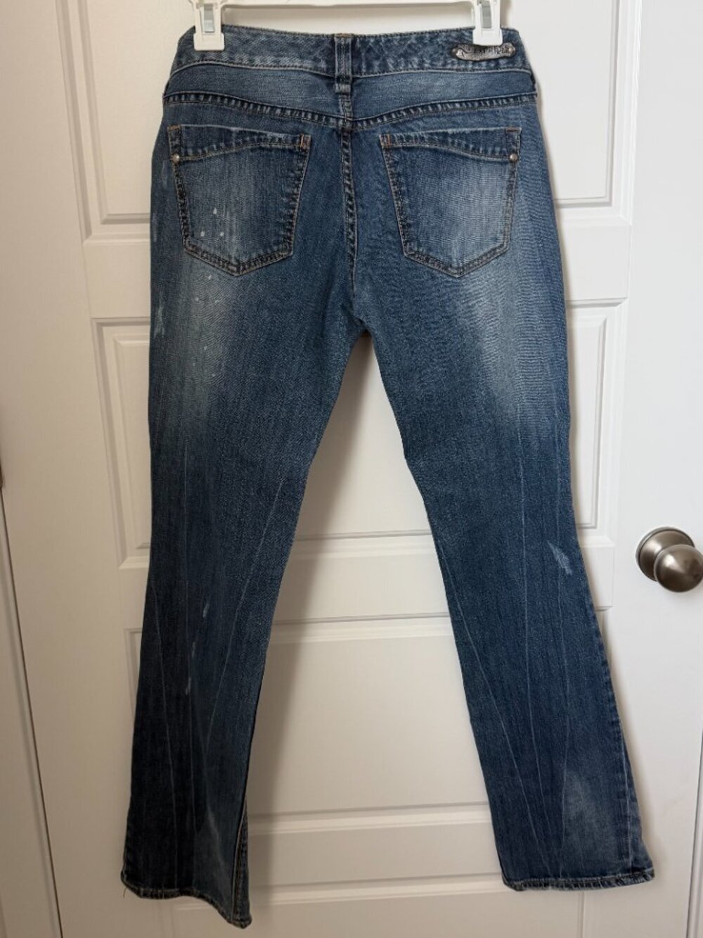 Express Jeans Y2K Low Rise Bootcut Flare Jeans Light Wash Stretch Denim - Picture 5 of 13